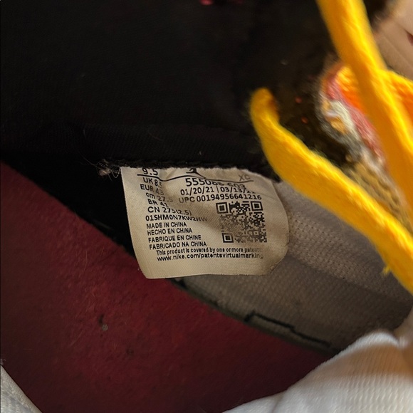 Nike High-Top Sneakers in White, Red & Yellow - Picture 2 of 6